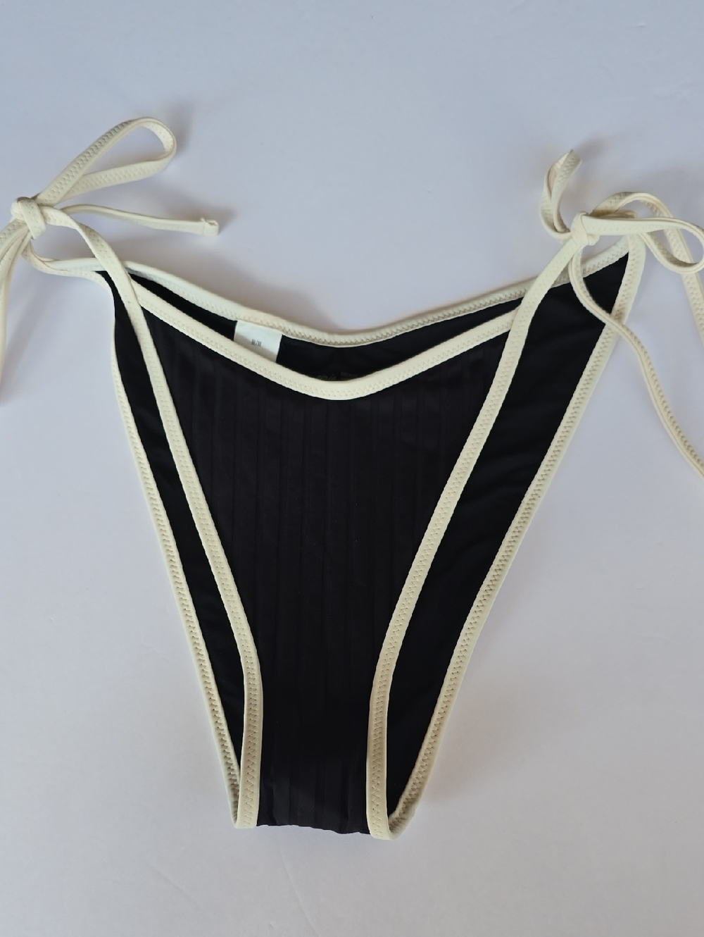 Aerie The Cheekiest Black Bikini Bottom Side Ties NWT Medium Cheeky Swim
